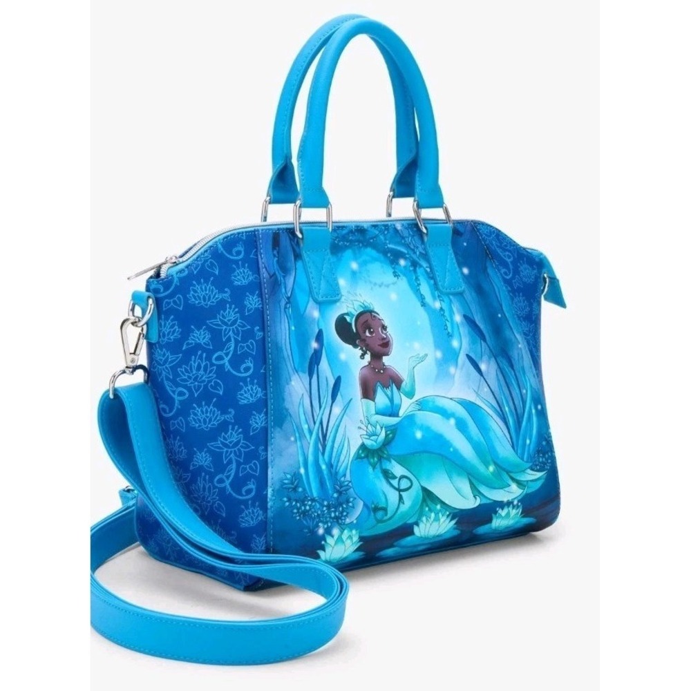 NWT Loungefly Disney The Princess The Frog Tiana Firefly Blue Satchel Crossbody